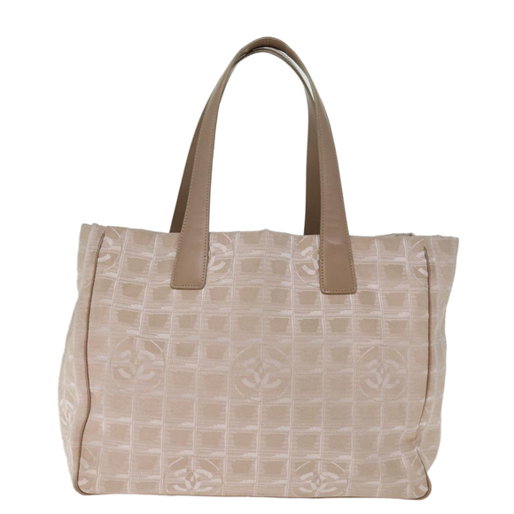 CHANEL New Travel Line Tote Bag Nylon Beige CC Auth bs14728 - Picture 13 of 16
